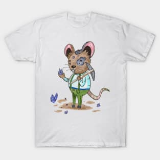 Little Mouse Crystal Miner in Watercolor T-Shirt